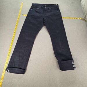 Uniqlo Jeans Womens Selvedge Blue Dark Wash Mid Rise Skinny Fits 28x26